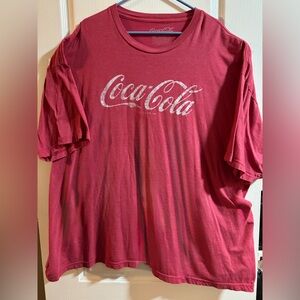 Coca-Cola men’s size 4xl Red short sleeve Tee with White Script Logo GUC